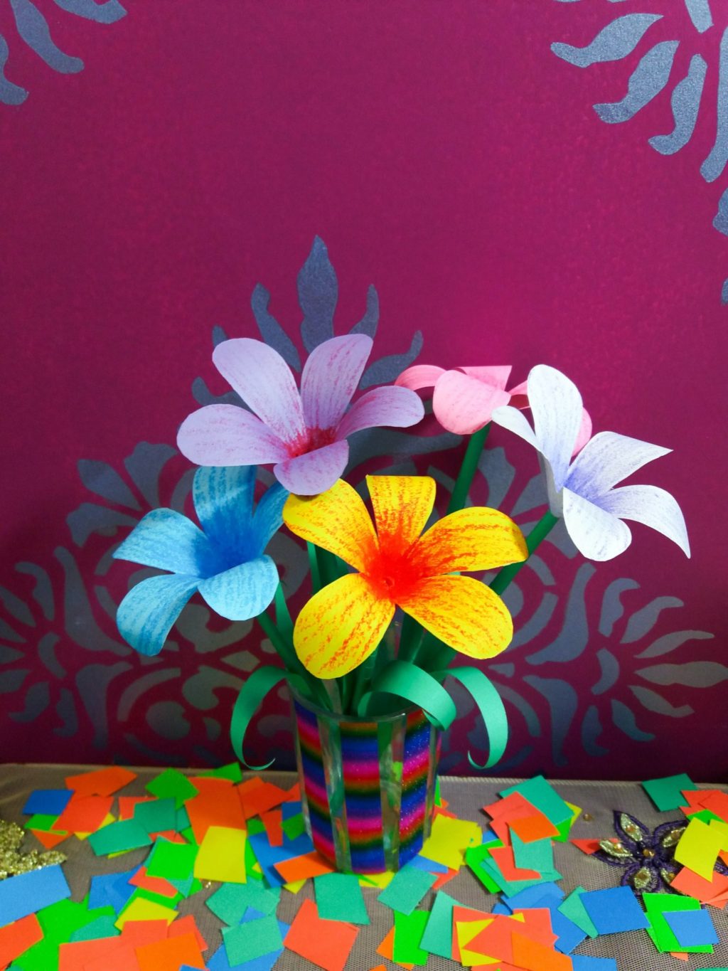 Bilde av håndlagde blomster